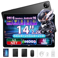 Tablette PC DOOGEE U14 2 en 1 avec WIFI, Gemini Ai, écran Incell de 14 pouces 2.2K, batterie de 14000 mAh, 56 Go de RAM (8+48), 256 Go de ROM, appareil photo principal 16MP, Widevine L1, compatible avec les tablettes intelligentes. 1