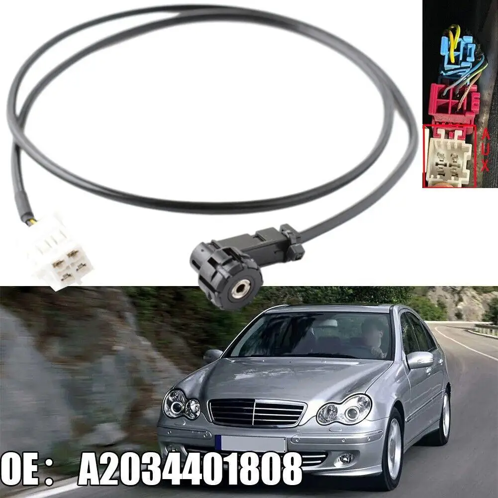 

Новый 4pin AUX вспомогательный кабель для Mercedes C-Class W203 CLK W209 Aux Входной радиокабель A2034401808 AUX вспомогательная линия связи L7E8