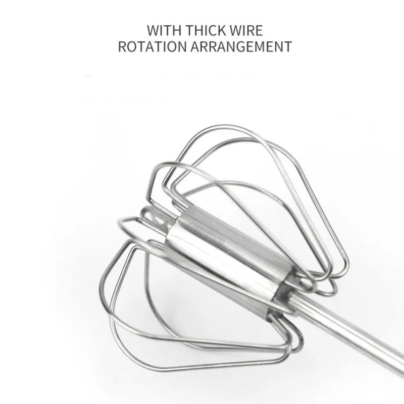 Semi Automatic Mixer Whisk Egg Beater Stainless Steel Manual Hand Mixer Self-Turning Cream Utensils Kitchen Egg Tools