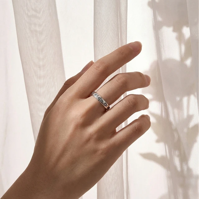 92976-34f1b1.jpg Bague Croix « Dieu est en elle, elle ne tombera pas » en Argent S925, Alliance de Promesse pour Couples, Hommes et Femmes, Cadeau de Bijoux Religieux pour la Saint-Valentin