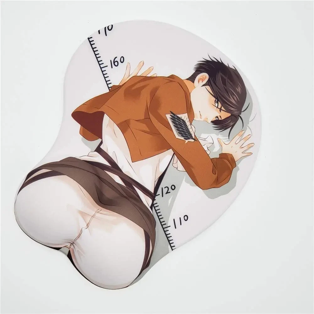 Anime Mousepad Cartoon Top For Attack on titan Levi Wrist Rest Big soft Breast 3D Gaming female Mouse Pad Height free shipping