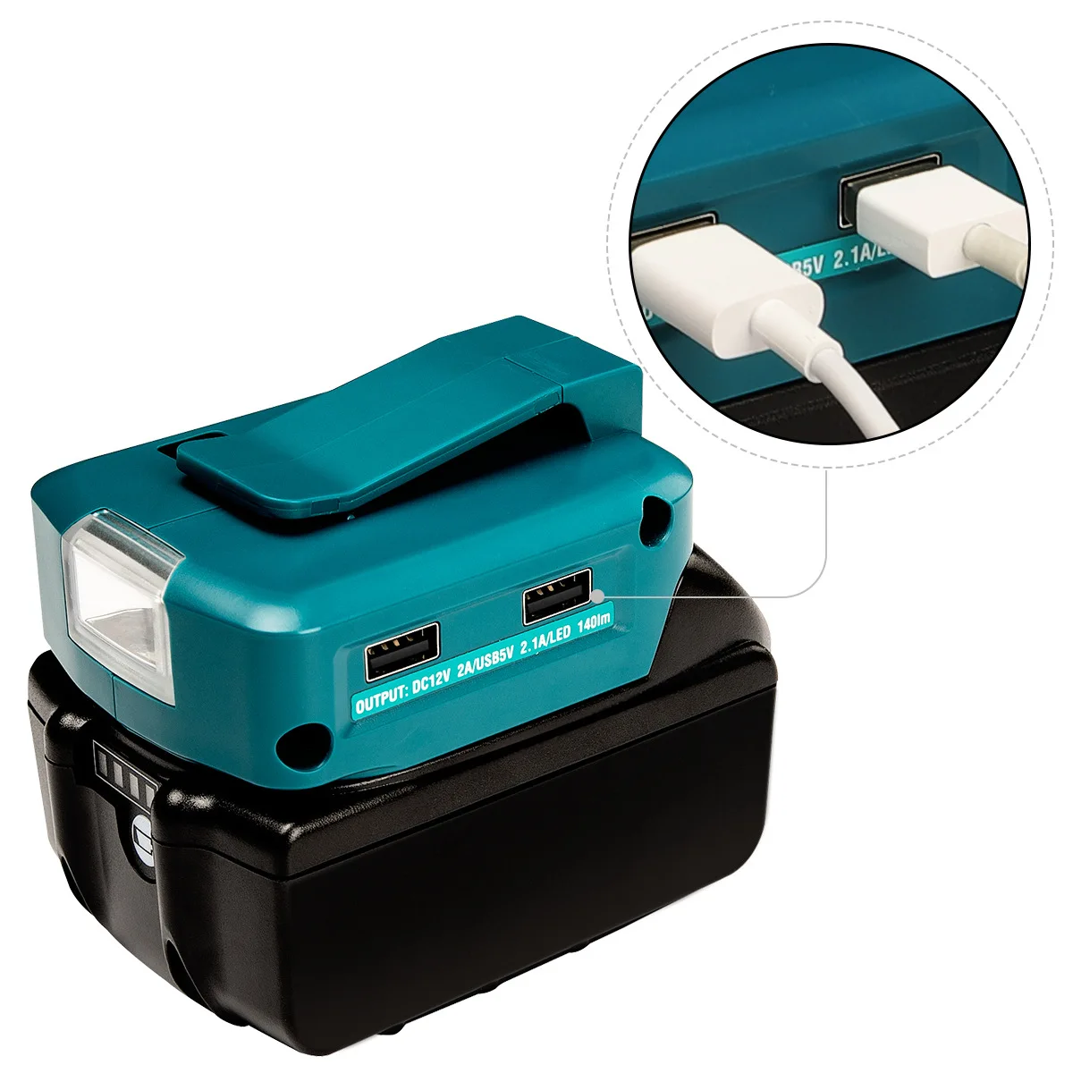 Adapter LED Working Light For Makita 14.4V/18V Li-on Battery BL1830 BL1430 Dual USB Converter with LED Lamp charger adapter power supply adapter battery charger adapter