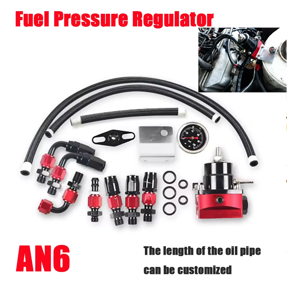 Régulateur Pression Carburant Réglable Universel Aluminium Avec Jauge - FPR Tuning Voiture Auto (Rouge)