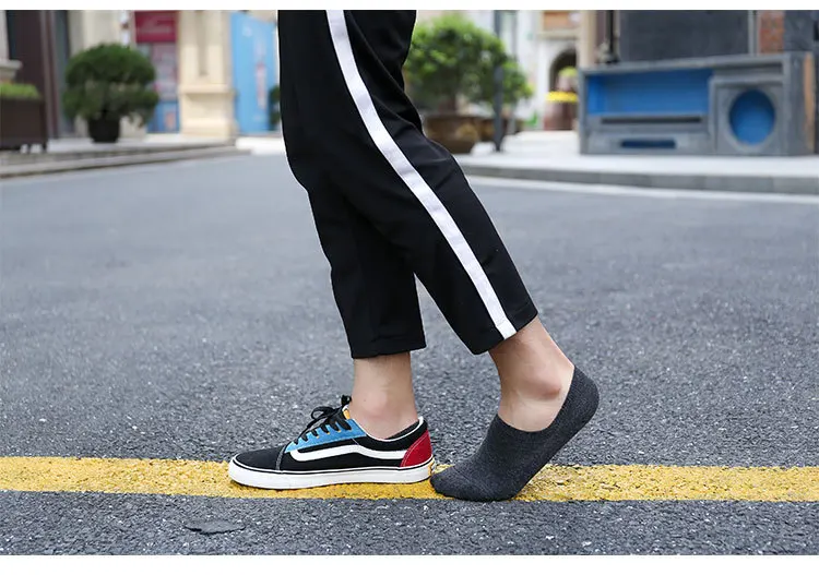 5 Pairs Unisex Invisible Boat Socks Summer Breathable Plain Color Soft Ankle Socks Casual Business Sport No-Show Socks