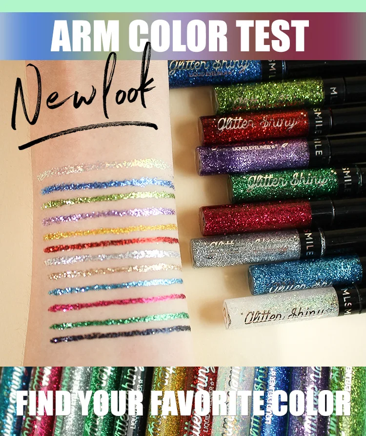 MLSMILE Multi-Color Pearl Eyeliner Liquid Flash Color Glitter Eyeshadow Waterproof Long-lasting non-smudgy Eyeliner 2