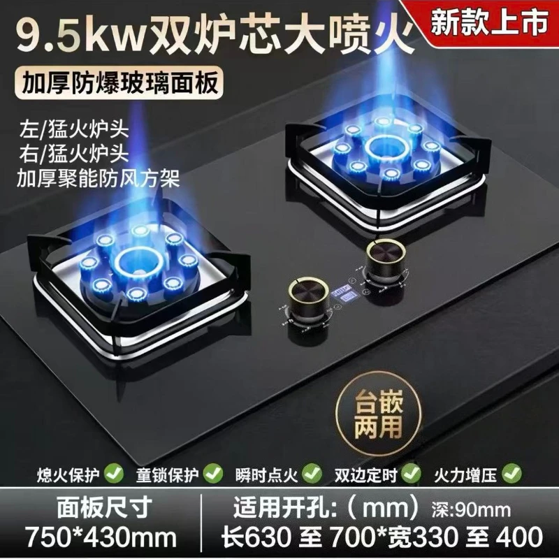 High-Power Gas Stove with Grade 1 Energy Efficiency | Dual Independent Timers | Flameout Safety Protection  gas cooker