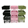 Mini Trolley Floor Storage Rack with Wheel Shelf Bookshelf Storage Display Rack Decoration Collection Accessories 2