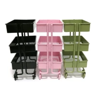 Mini Trolley Floor Storage Rack with Wheel Shelf Bookshelf Storage Display Rack Decoration Collection Accessories 2