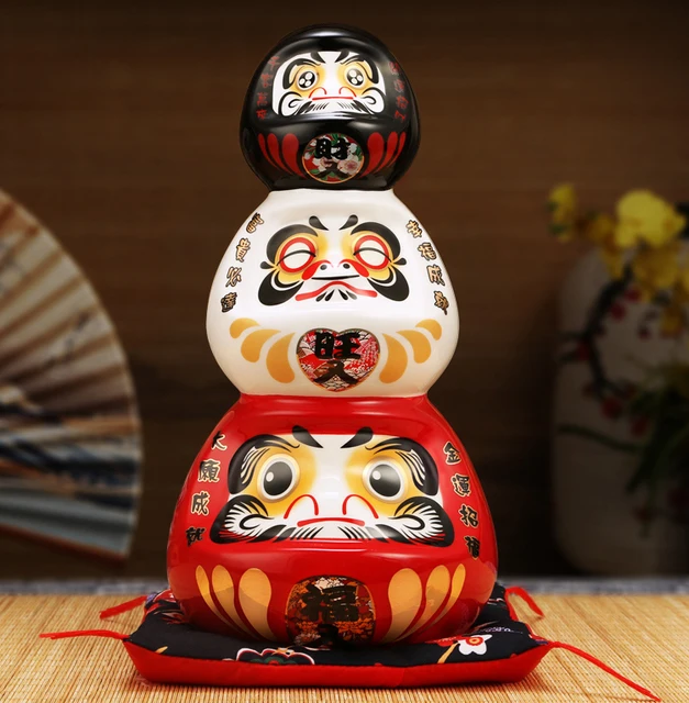 4.5 inch Japanese Ceramic Daruma Figurine, FengShui Figure Zen Ornament,  Lucky Charm Money Box, Home Tabletop Decor - AliExpress