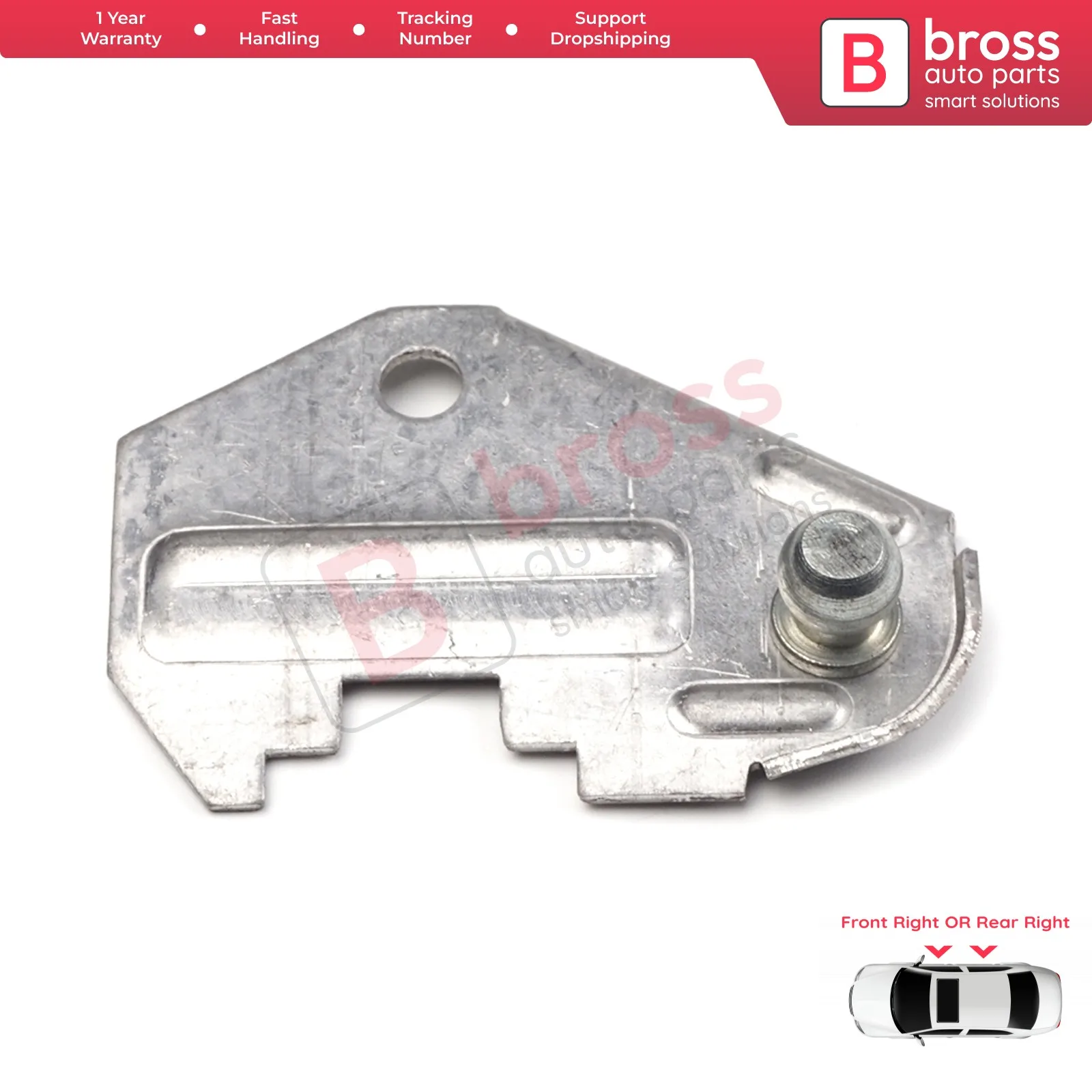 

Bross Auto Parts BWR5007 Electrical Power Window Regulator Clip, Metal, Connection Sheet Right Doors for Vauxhall Opel Vectra