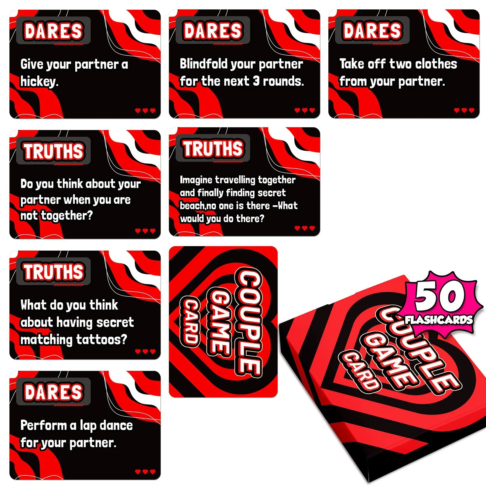 Couple Sex Funny Game Card  Truth or Dare Game Cards To Heat Up Relationships for Adult Lovers Sweet Interactive Sex Products