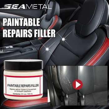 SEAMETAL 가정용 가죽 수리 젤 카시트, 리퍼비싱 크림 페이스트, 가죽 클리너 키트, 자동차 및 가정용, 60ml