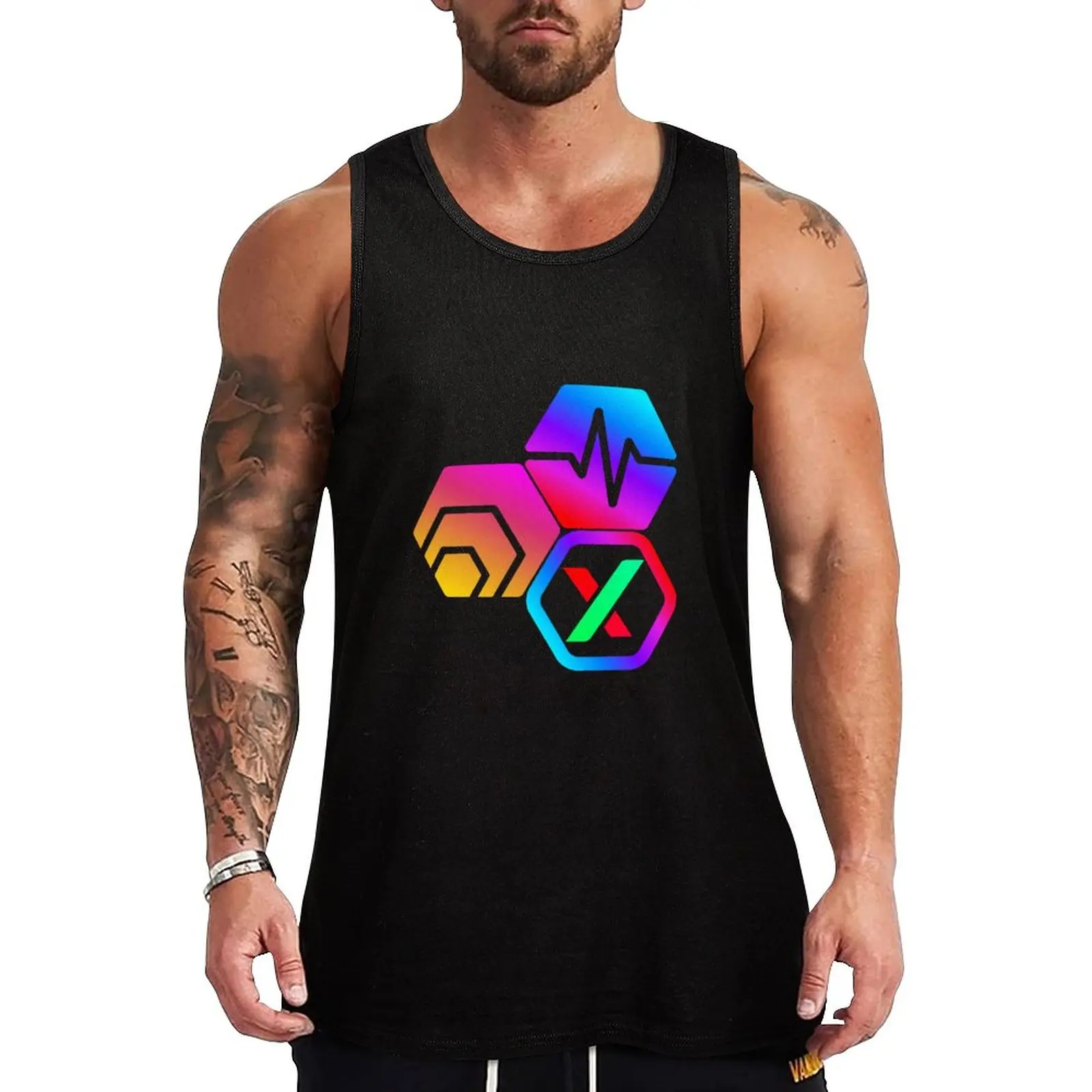 

New PulseX PLSX Crypto Logo Hex Pulse Tank Top cotton t-shirts man Vest t-shirts for Men's gym