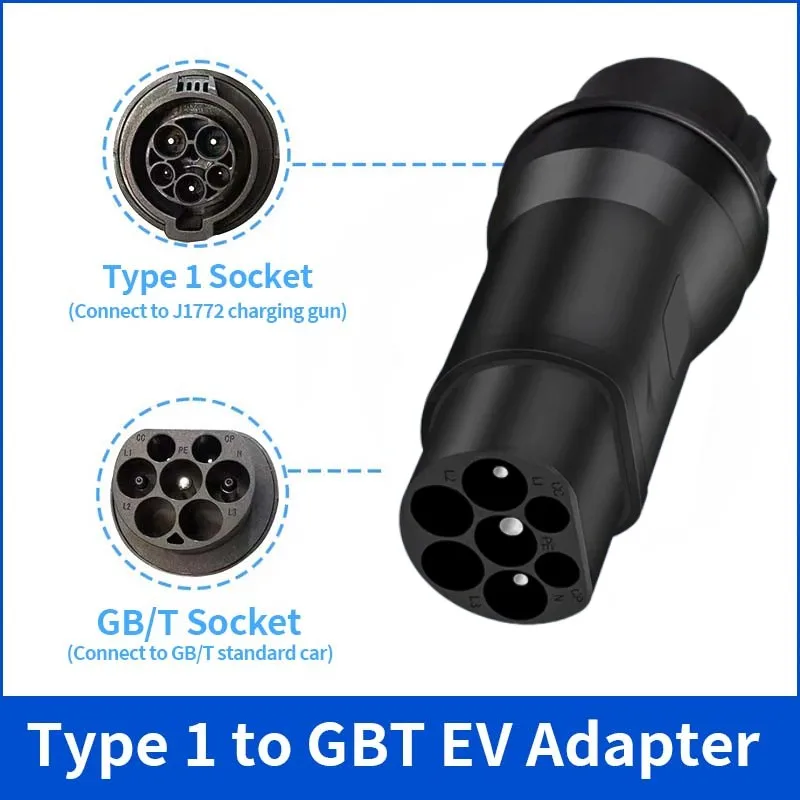32A EV Charger Converter Charging Station IEC 62196 Type2 to J1772 Type1 and Type1 to GBT Electric Car Charging Adapter Barrel