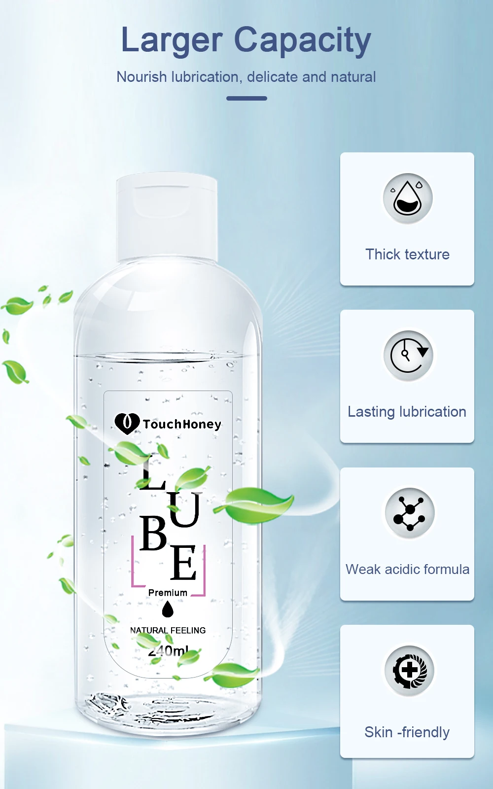 Unisex Personal Water-Based Lubricant for Masturbator or Sex