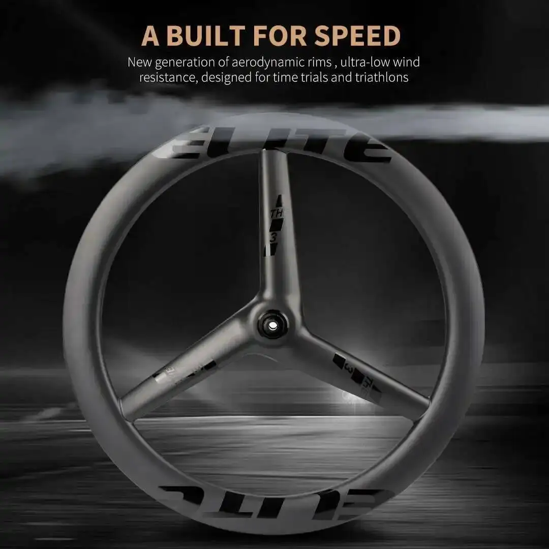 パーツ ELITEWHEELS FLOW TT 3+AGILIST FAST ELITEWHEELS FLOW RFC TT 3 Spoke Disc Brake Wheelset 700c Clincher