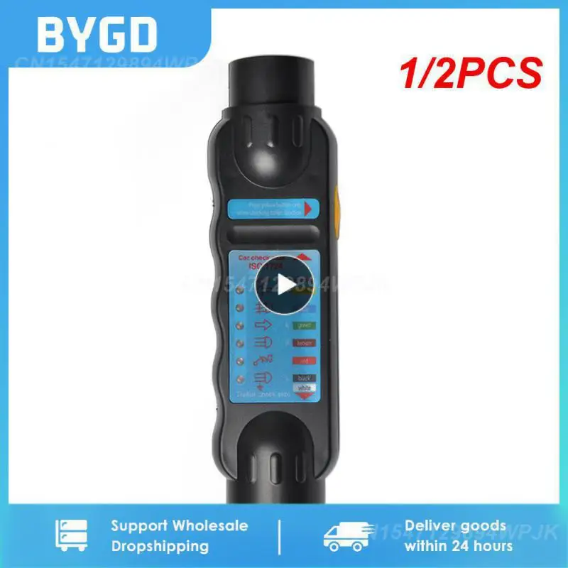 

1/2PCS 12v 7 Pin Car and Trailer Towing Lights Plug and Socket Cable Wiring Circuit Tester