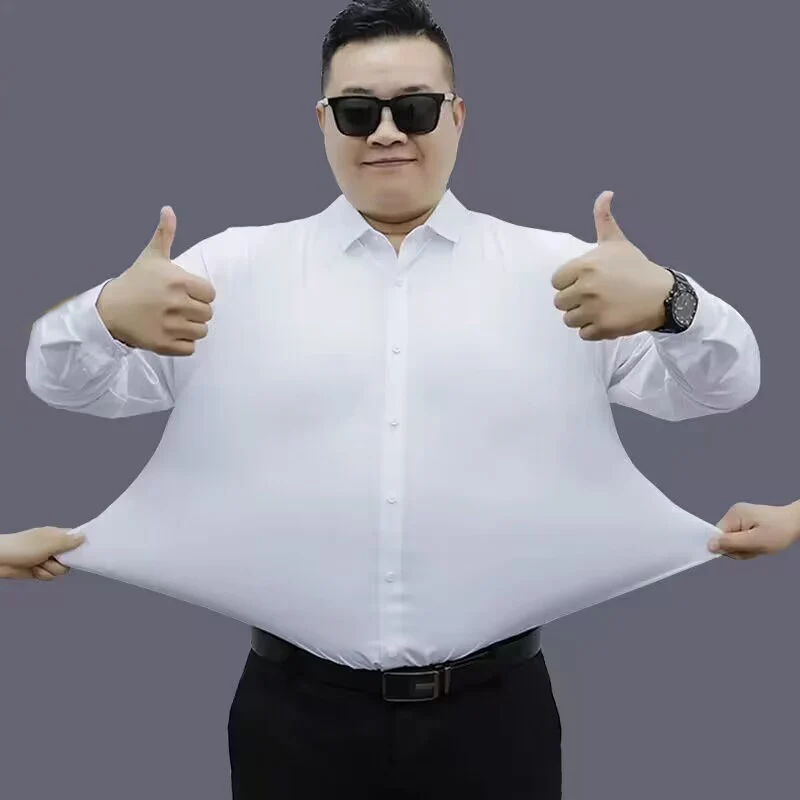 

Summer Spring Men Pullover Shirts Long sleeve Plus size 12XL 9XL 10XL dress Fit shirt formal business Work Shirt 160KG Large