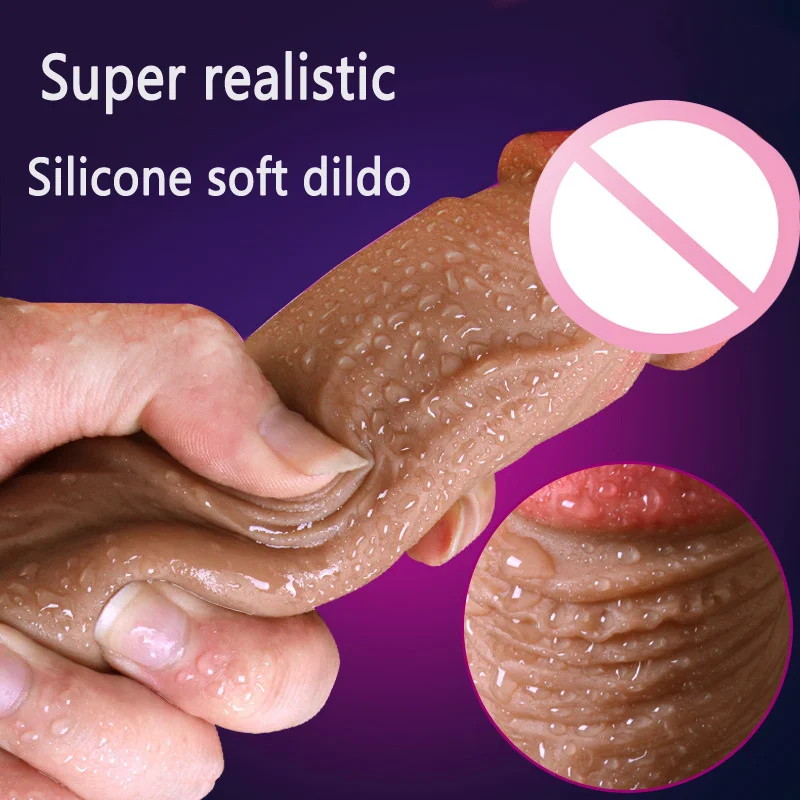 Adult Supplies Sex Toy Super Realistic Soft Silicone Dildo Suction Cup Male Artificial Penis Dick Woman Masturbator
