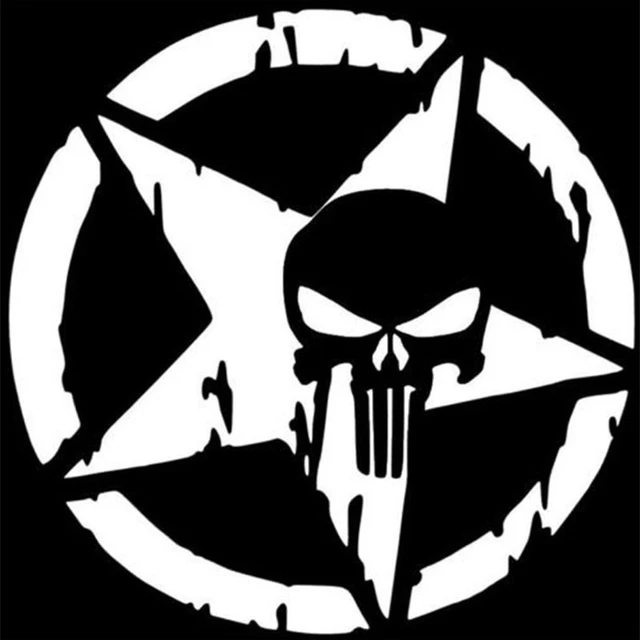 13cm Punisher Stern Schädel Pentagramm Dekorative Außen Teile Aufkleber  Auto Decals Zubehör Motorrad Aufkleber Produkte PVC - AliExpress