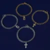 Fashion Cross Pendant Dog Accessories for Cat Neck Wear Fancy Zircon Pet Necklace Adjustable Cosplay Small Medium Puppy Collar 5