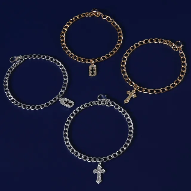 Fashion Cross Pendant Dog Accessories for Cat Neck Wear Fancy Zircon Pet Necklace Adjustable Cosplay Small Medium Puppy Collar 5
