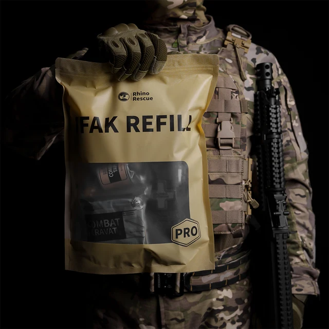 Rhino Rescue Trauma Kit,Combat Survival Gear Medical Kit,Tactical for Emergency First Aid, IFAK Refill Supplies 3