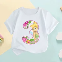 Fairy Tinker Bell Princess Number Print Kids T shirt Girls Clothes 1 2 3 4 5 6 7 8 9 Years Birthday Baby Boys T-Shirts,HKP2444 1