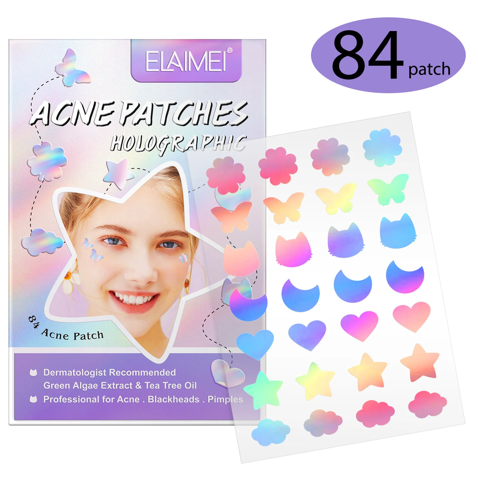 

colorful Acne Patches Multiple Shapes Removal Pimple Acne Patch Anti-Acne Hydrocolloid Patches Spots Marks Repair Sticker