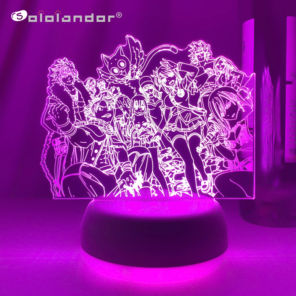 

Manga 3d Light Fairy Tail for Bedroom Decor Led Night Light Birthday Gift Room Decoration Table Lamp Anime Fairy Tail