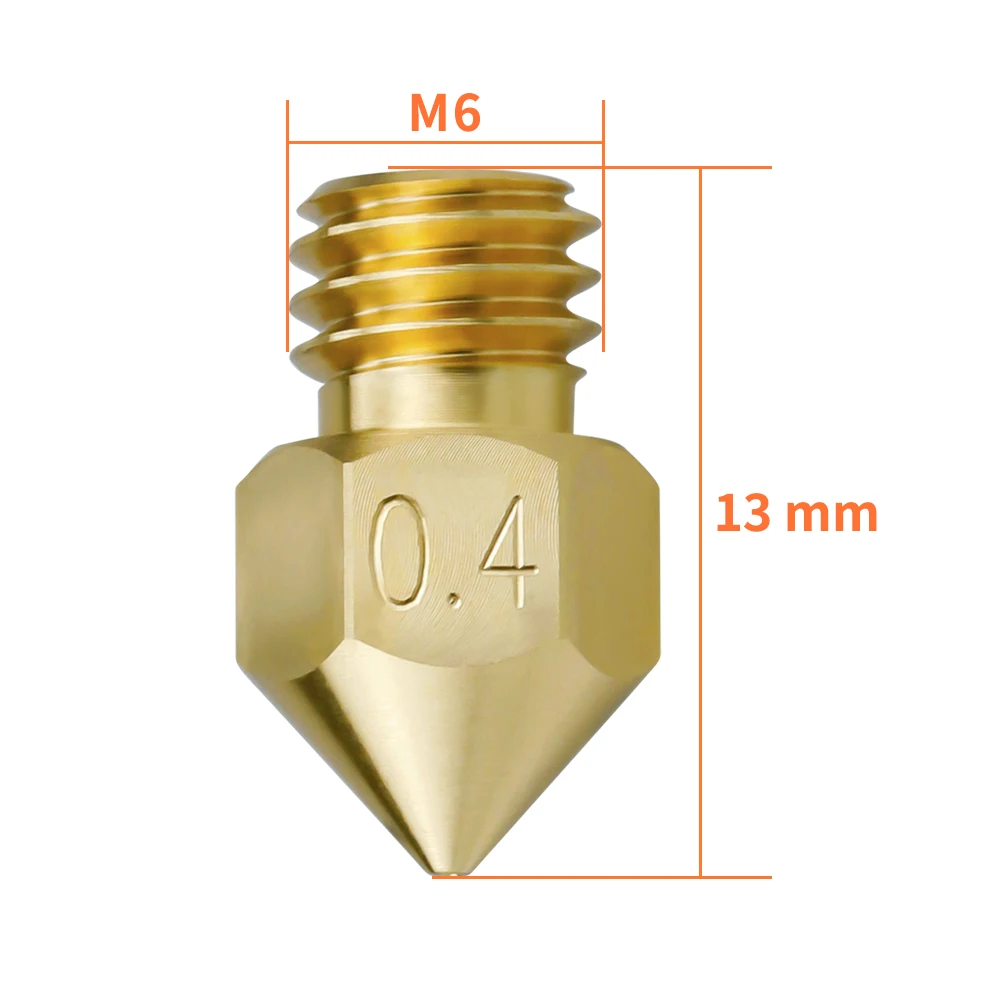 Newest CHT Nozzle E3D V6/MK8 0.4/0.6/0.8MM Brass Copper Nozzles High Flow  Print Head For Ender 3/CR10 V6 Hotend Extruder