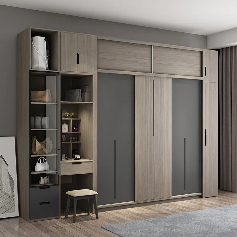 Sliding Closet Threedoor Combination Wardrobe Bedroom Sliding Door