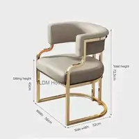 Luxury golden Dining Chairs wrought Iron Backrest Armchair Kitchen Modern Dining Room Furniture Home Bedroom Salon Makeup Chair 5