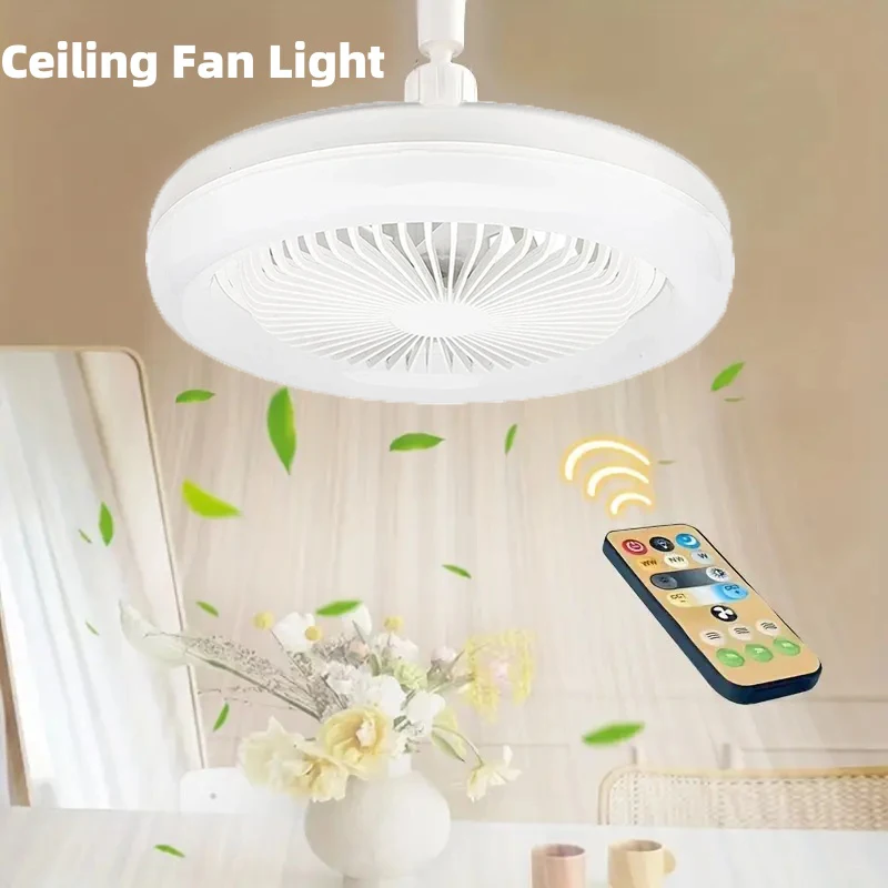  Smart 2 In 1 Ceiling Fan With Remote Control Lighting E27 Conversion Base  Lighting Base Suitable for Bedroom and Living