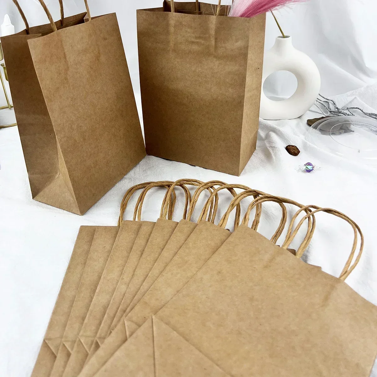 Party Favor Bags Recyclable Kraft Paper for Birthday Gift