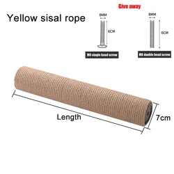Premium Sisal Rope Cat Scratching Post for DIY Climbing Frame & Furniture Protection (Yellow sisal)