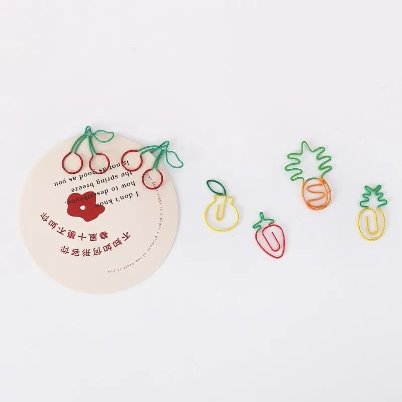 D08B 10Pcs 학교 종이 책갈피 홀더 파일 클램프 장식 파일 클립 고정 클립 참고 종이 클립 사랑스러운 종이 클립