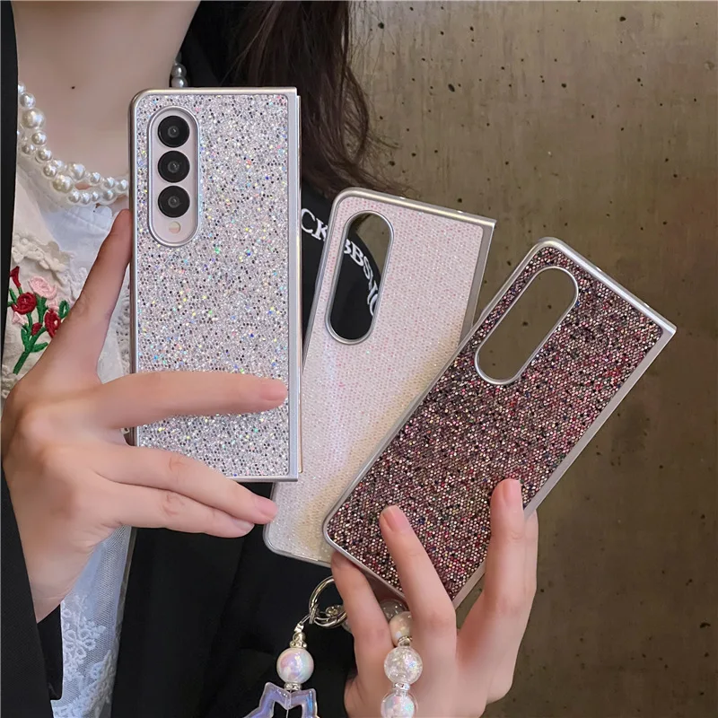 

Electroplate Shiny Phone Case for Samsung Galaxy Z Fold 4 Z Fold 5 Hard PC Back Cover for ZFold4 ZFold5 Case Shell