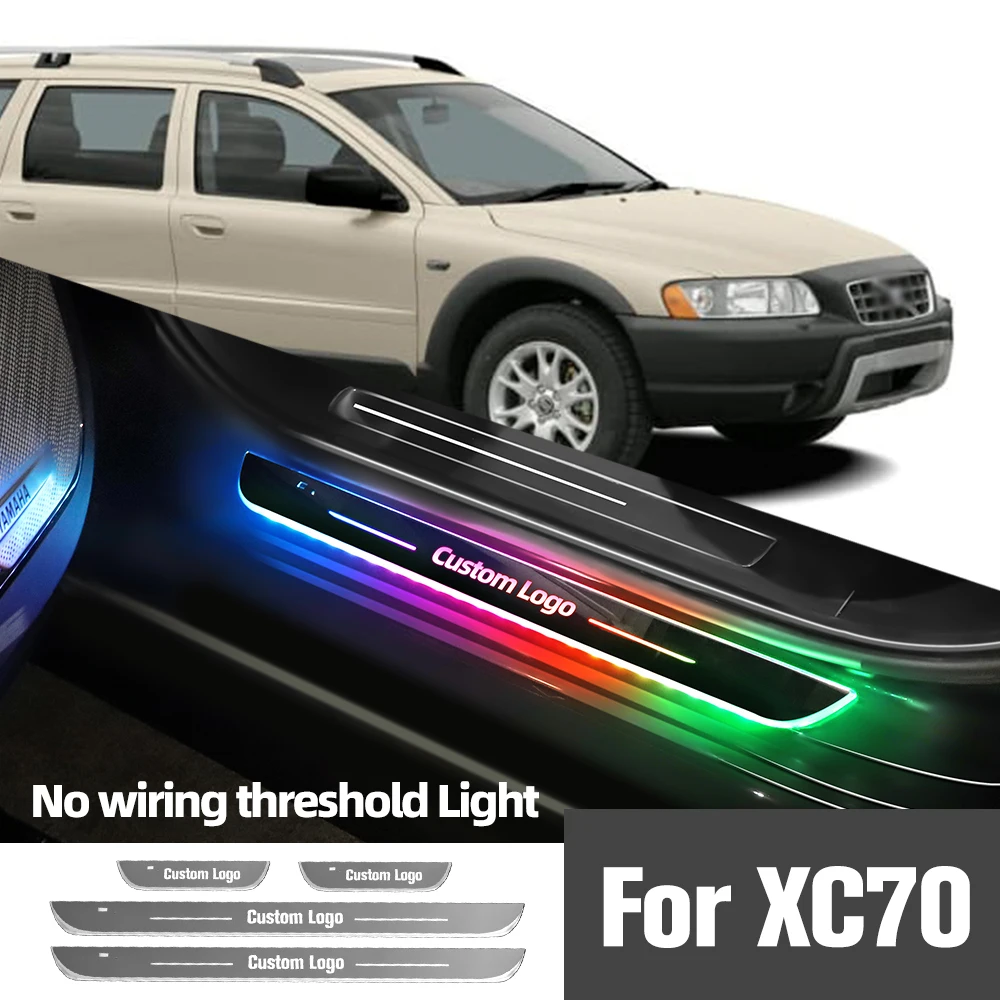 

For Volvo XC70 2000-2016 2007 2008 2012 2015Car Door Sill Light Customized Logo LED Welcome Threshold Pedal Lamp Accessories