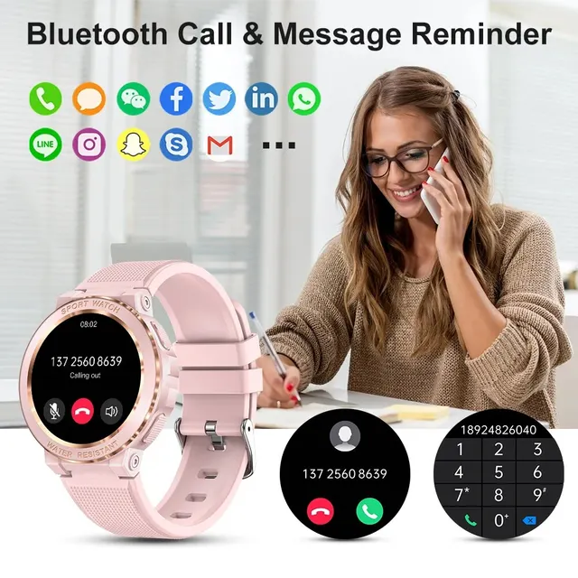 MELANDA-reloj inteligente deportivo para mujer, accesorio de pulsera resistente al agua IP68 con llamadas, Bluetooth, seguimiento de actividad y monitoreo de salud para IOS y Android, MK60 - Image 5