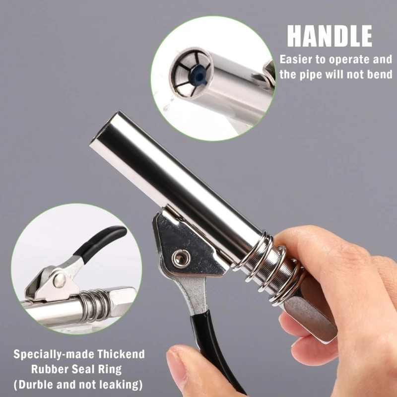 Grease Guns Coupler 10000PSI Working Pressure Quick Release Coupler with Easy to Lock Handle for 1/8" NPT Grease Guns