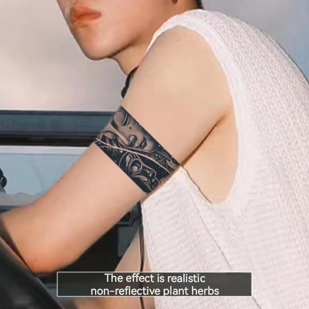 Solid Black Armband Temporary Tattoo Sticker - OhMyTat