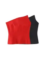 Women's Asymmetrical Bustier Tops, Sexy Backless, Side Zipper, Female Camis, Fashion
