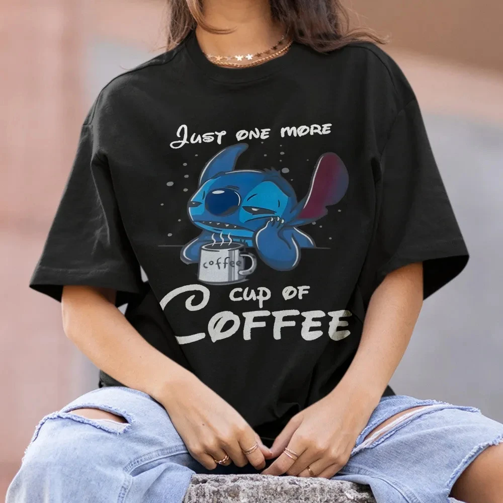 تيشيرت عصري بتصميم Stitch وعبارة "Just One More Cu...