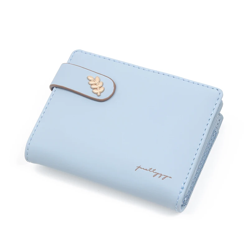 2025 spring new women's short wallet South Korea small fresh solid color buckle folding can expand the student multi-card ticket 6