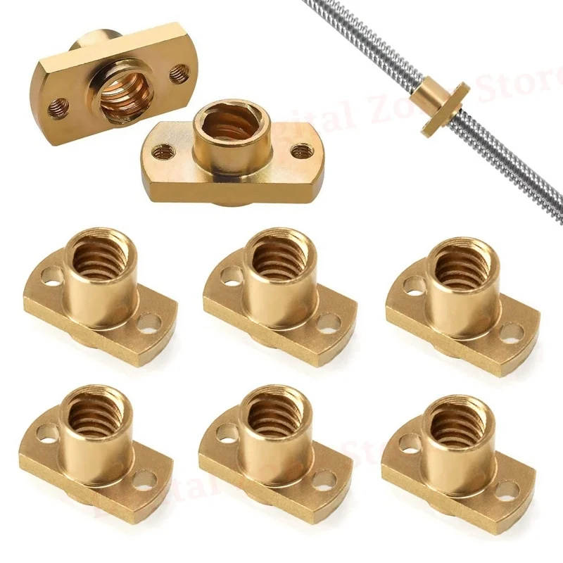 

3D Printer T8 Nut Trapezoidal Screw Brass Nut Pitch 2MM Leadscrew 8MM for Creality Ender 3 CR-10/10S Upgrade Z Axis Parts