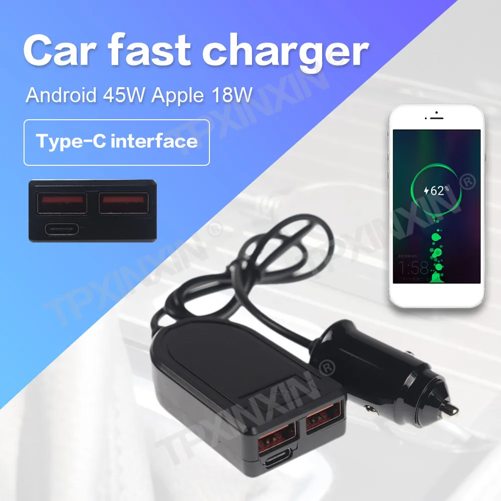 

Type C 2 USB Ports Car Charger Aftermarket Car Charging Magsafe Auto Kits Fast Mobile Phone Adapter Power Vehicle Supplier