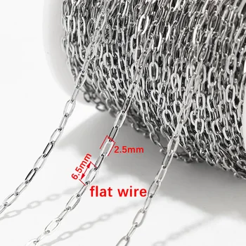 2M Stainless Steel Gold Long Oval Link Chain 2.5mm width Gold Cable Chains for DIY Necklace Bracelet Anklet Making 2 types 2