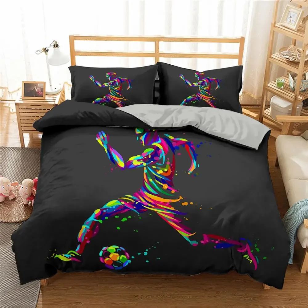 Luxury Basketball Football Printed Bedding Set Queen King Quilt Cover Pillowcase Sport Duvet Cover Polyester Comforter Cover