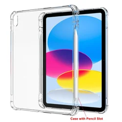 Clear Soft Shockproof Tablet Cover with Air-Bag Corners and Pen Holder for Pro 12.9 2021 2022 (Clear)